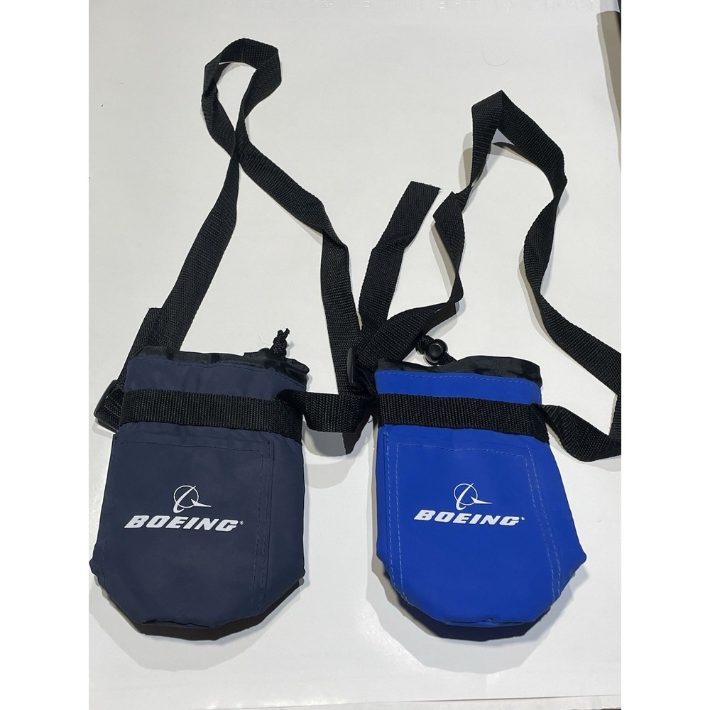 Boeing Insulated Water‎ Bottle Holder Pouch Holder Bag with Strap Lot of 2